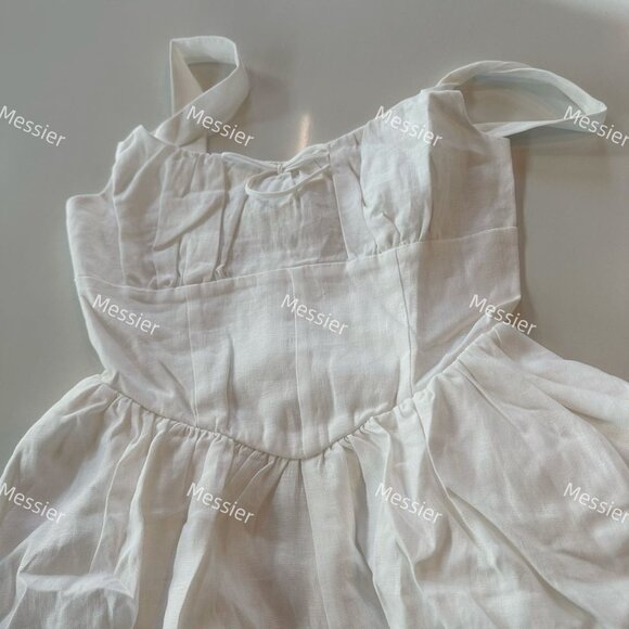 Reformation Balia Linen Dress in White - Picture 5 of 11